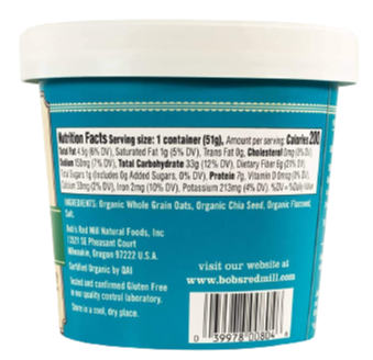 Organic Gluten Free Classic Oatmeal With Flax & Chia