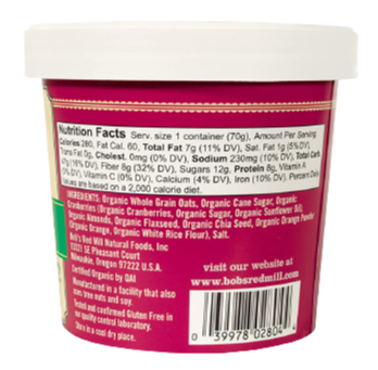 Organic Cranberry Oatmeal Cup