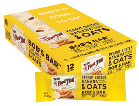 Case pack of 12 Peanut Butter Banana & Oats Bars