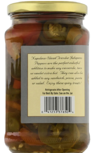 Sliced Tricolor Jalapenos