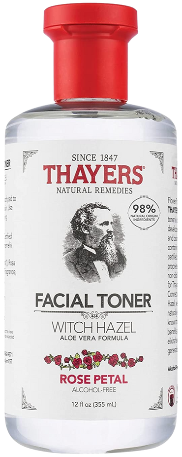 Witch Hazel Facial Toner With Aloe Vera Formula Alcohol-Free Rose Petal