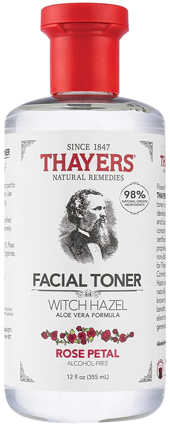 Witch Hazel Facial Toner With Aloe Vera Formula Alcohol-Free Rose Petal