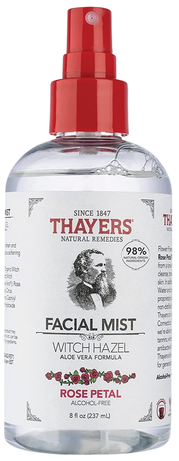 Witch Hazel Facial Mist Toner With Aloe Vera Alcohol-Free Rose Petal