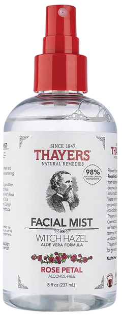 Witch Hazel Facial Mist Toner With Aloe Vera Alcohol-Free Rose Petal