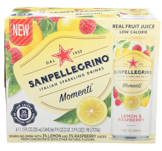 Lemon & Raspberry Sparkling Water (6 Pack)