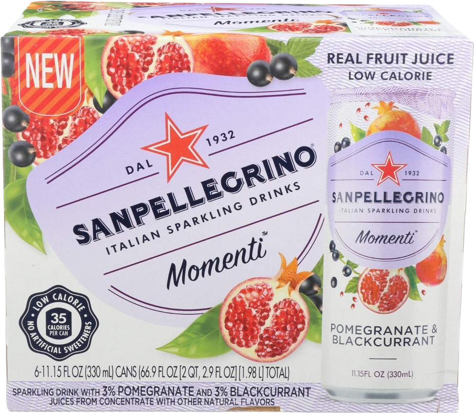 Pomegranate and Black Currant Sparkling Water (6 Pack)