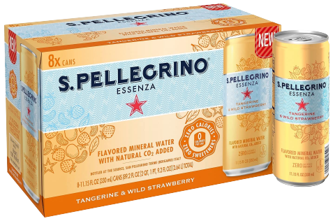 Tangerine And Wild Strawberry Sparkling Water