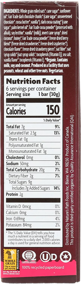 Organic Dark Chocolate & Red Berries Granola Bars 6Pk