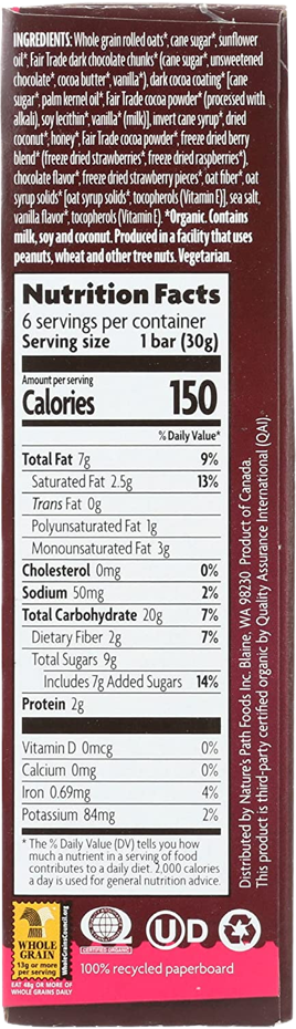 Organic Dark Chocolate & Red Berries Granola Bars 6Pk