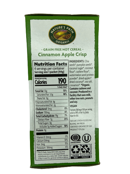 Hot Cereal Cinnamon Apple Organic