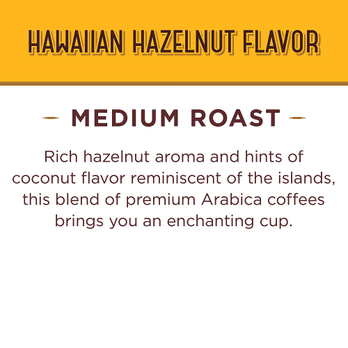 Coffee Hawaiian Hazelnut Single Serve, 12 Ct