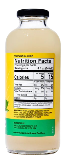 Apple Cider Vinegar Refresher Lime Citrus