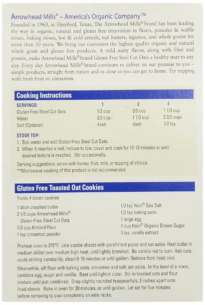 Organic Gluten Free Steelcut Oats