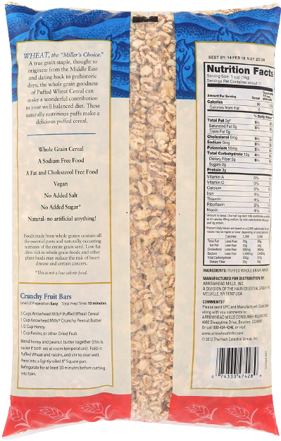 Natural Puffed Wheat Cereal