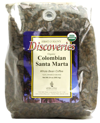 Organic Colombian Santa Marta Whole Bean Coffee