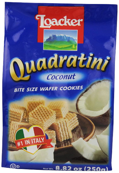 Coconut Quadratini Wafer Cookie Bites