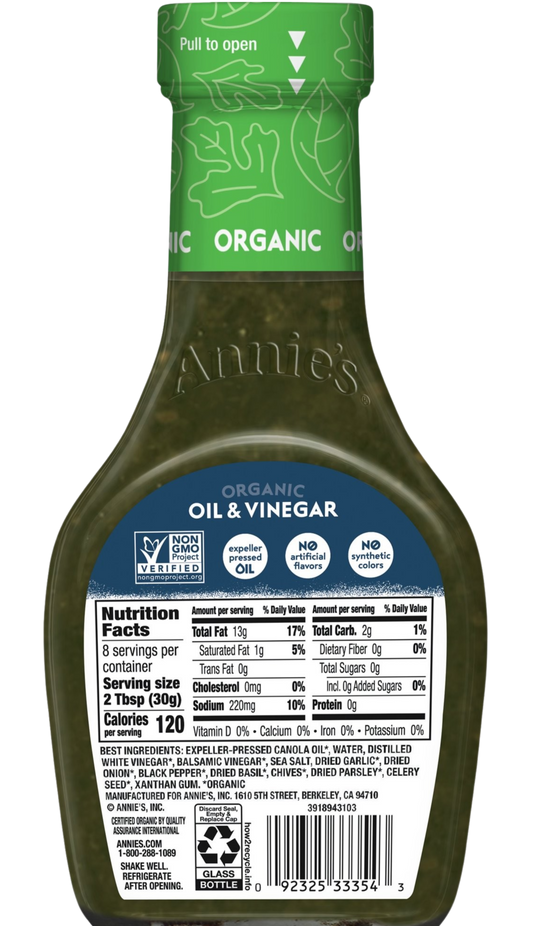 Vinaigrette Organic Oil & Vinegar Dressing