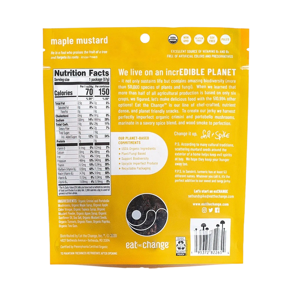 Maple Mustard Mushroom Jerky