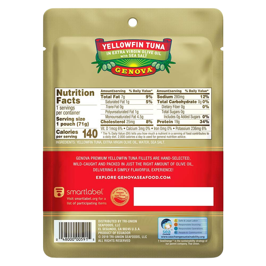 Genova Yellowfin Tuna in Olive Oil Pouch (12 pack)