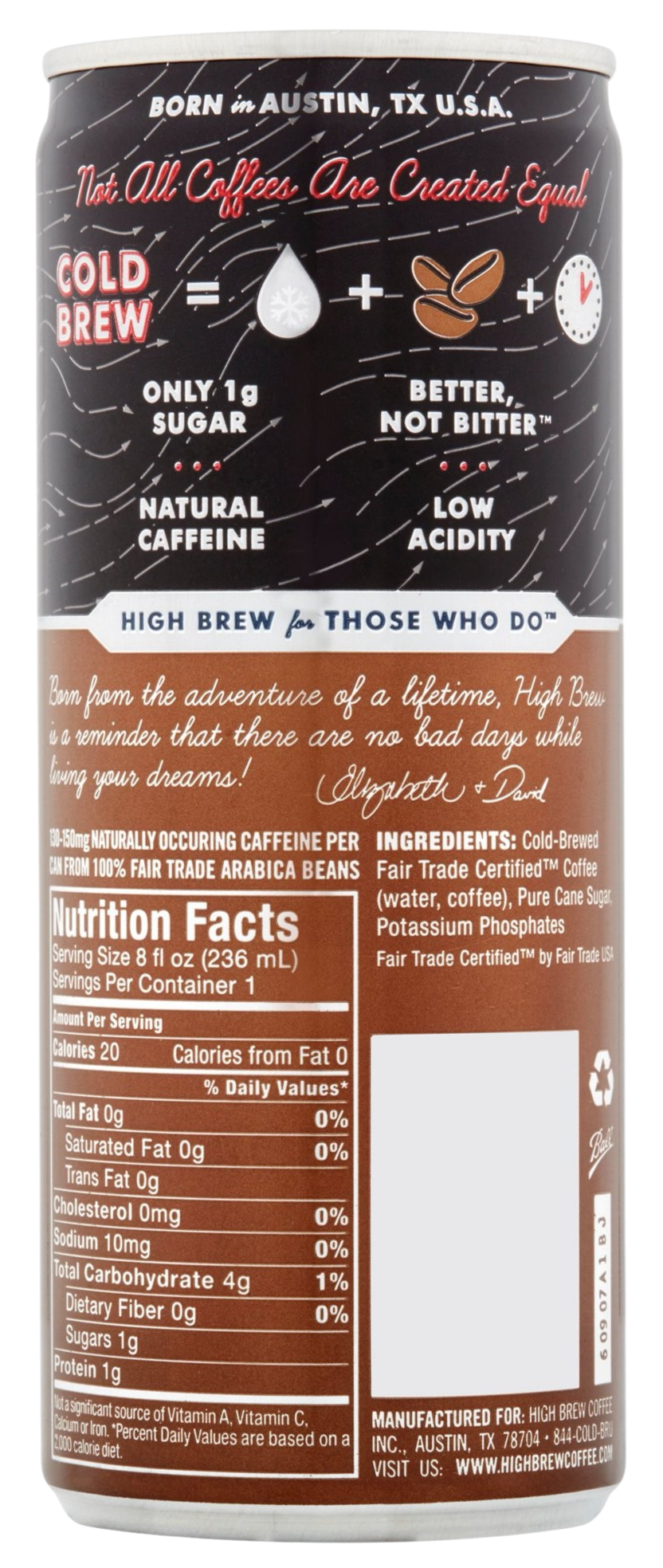 Cold Brew Coffee Dairy Free Black & Bold (12 Pack)