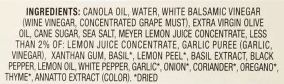 Lemon Basil Vinaigrette Dressing