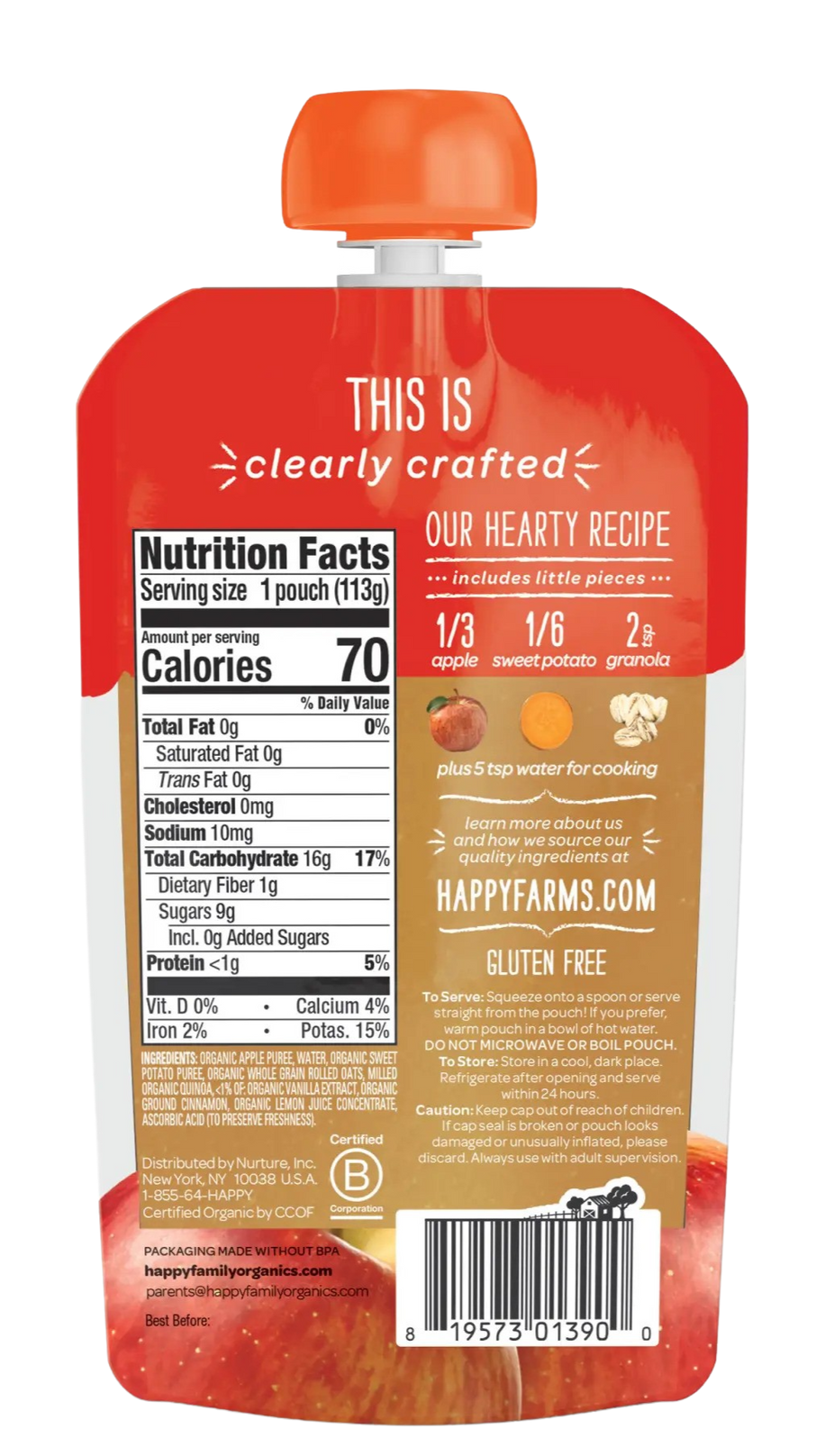 Organic Apples Sweet Potatoes & Granola Stage 2 Baby Food (16 Pack)