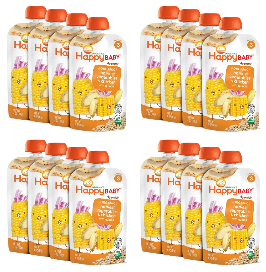 Organic Harvest Vegetables & Chicken Stage 3 Baby Food (16 Pack)