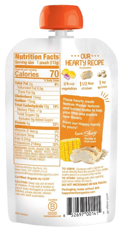 Organic Harvest Vegetables & Chicken Stage 3 Baby Food (16 Pack)