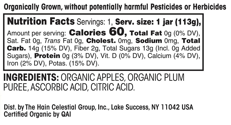 Organic Strained Apple Plum