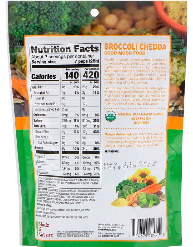 Veggie Pops Broccoli Cheddar