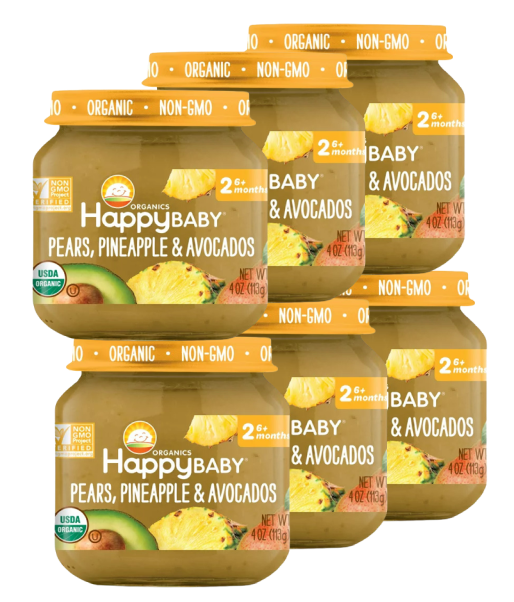 Pears, Pineapple & Avocados Stage 2 Baby Food (6 Pack)