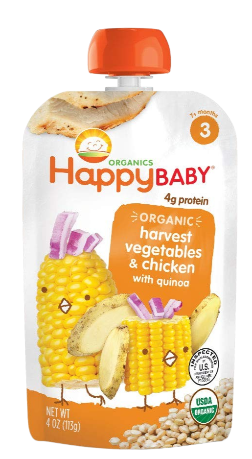 Hearty Meals Organic Harvest Vegetables & Chicken Stage 3 Baby Food (16 Pack)