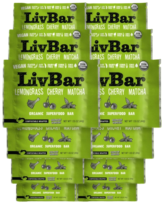 Lemongrass Cherry Matcha Organic Superfood Energy Bar (12 Pack)
