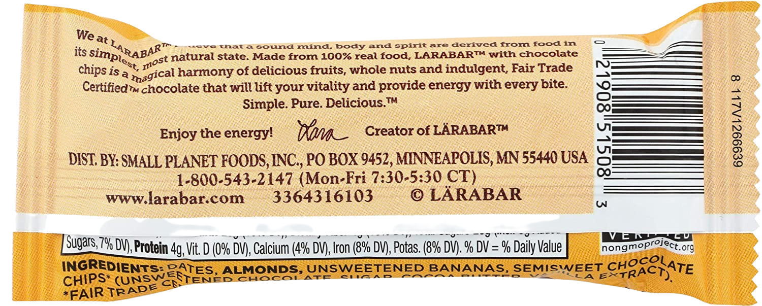 Banana Chocolate Chip Bar (16 Pack)