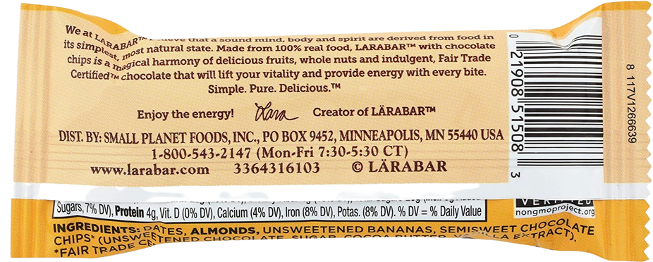 Banana Chocolate Chip Bar (16 Pack)