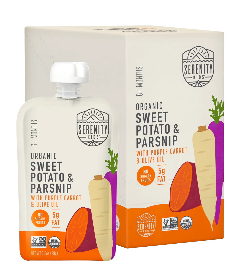 Organic Sweet Potato, Parsnips,  Purple Carrot & Olive Oil (6 Pack)