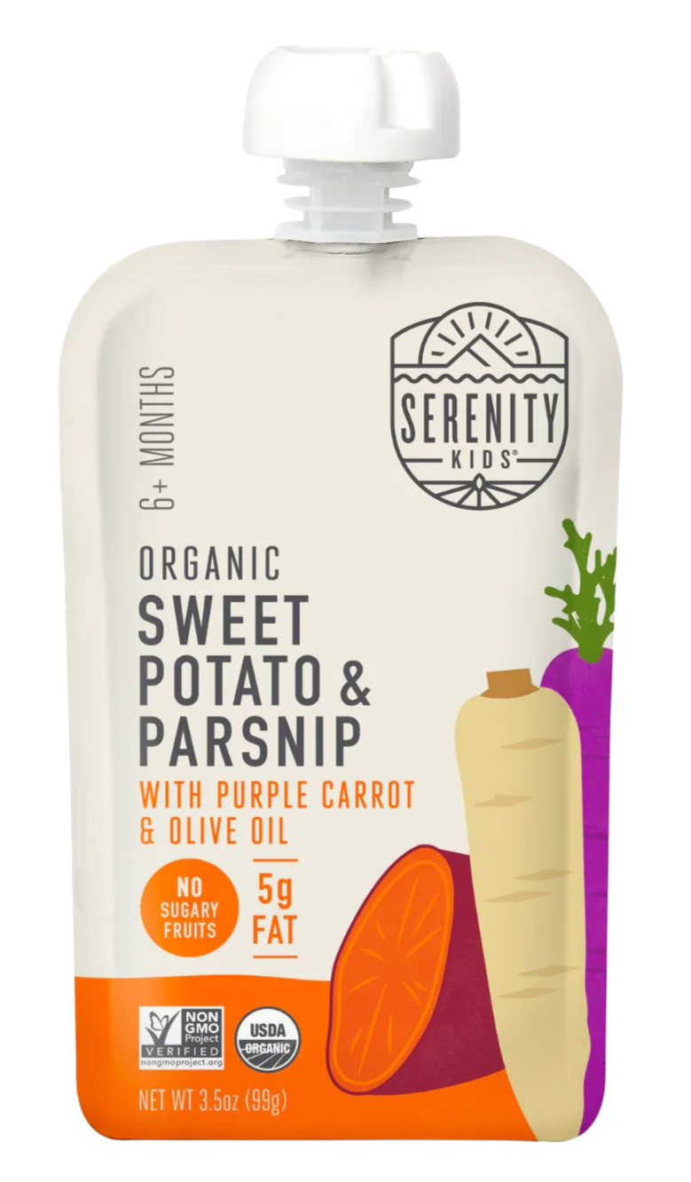 Organic Sweet Potato, Parsnips,  Purple Carrot & Olive Oil (6 Pack)
