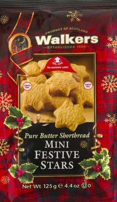 Mini Festive Stars Pure Butter Shortbread Cookies