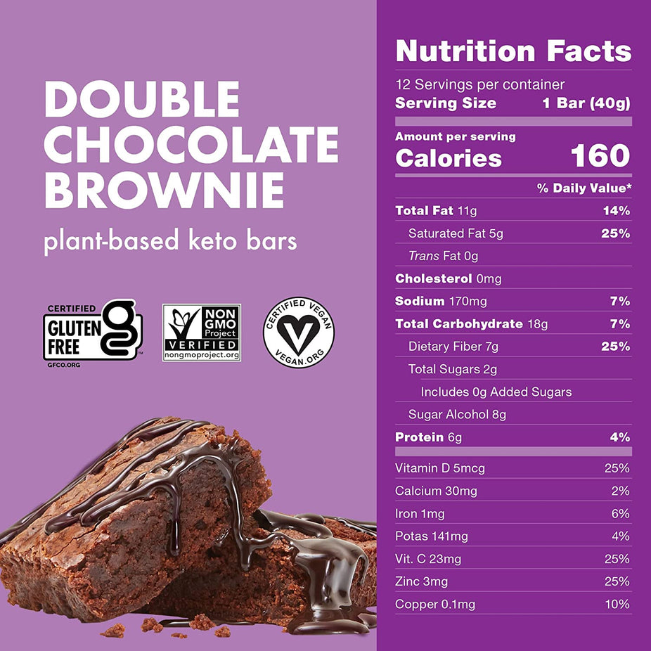 Keto Double Chocolate Brownie Bar (12 Pack)