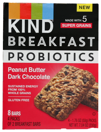 Case pack of 8 Peanut Butter Dark Chocolate Breakfast Bars