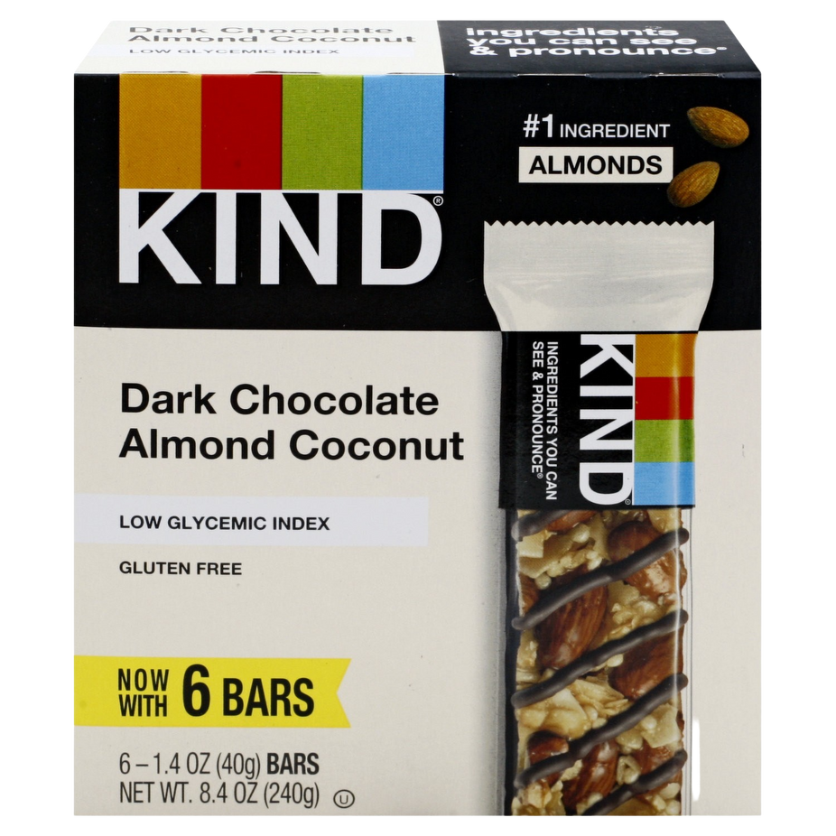 Dark Chocolate Almond & Coconut Bars (6 Pack)