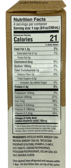Original Unsweetened Chia Milk