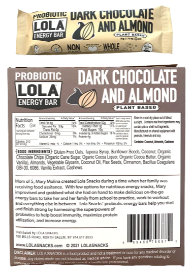 Dark Chocolate Almond Probiotic Bar