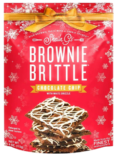 Chocolate Chip with Snowflake Drizzle Brownie Brittle
