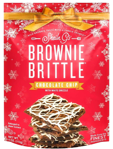 Chocolate Chip with Snowflake Drizzle Brownie Brittle