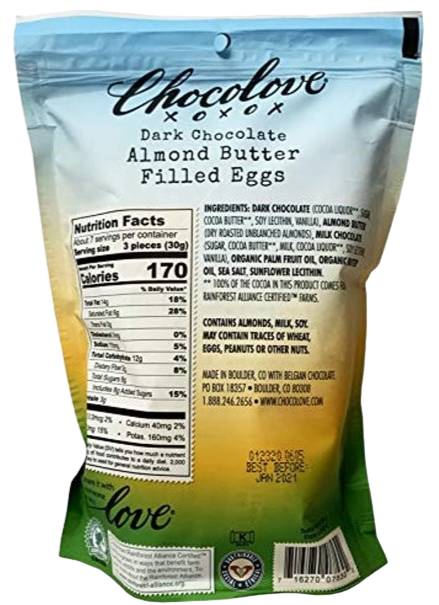 Dark Chocolate Almond Butter Eggs Candy