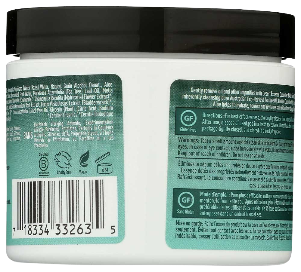 Cucumber & Aloe Facial Cleansing Pads