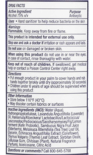 Hand Sanitizer Probiotic Lavendar