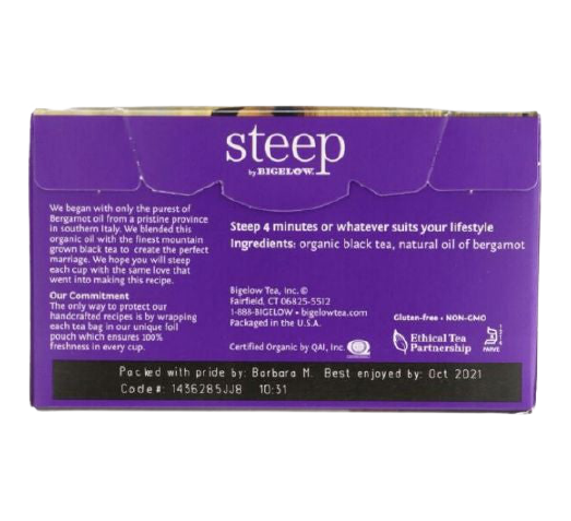 Tea Earl Grey Steep Org