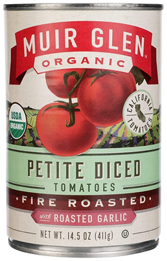 Organic Petit Fire Roasted Garlic Diced Tomatoes